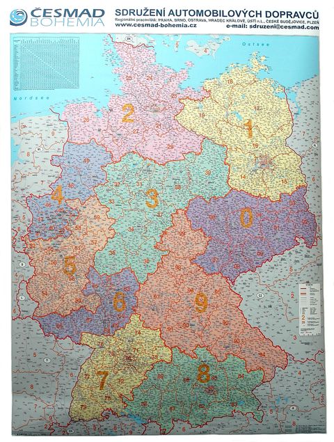 Nástěnná mapa - SRN POST LEIT