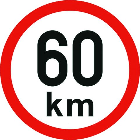 Samolepící štítek 60 km