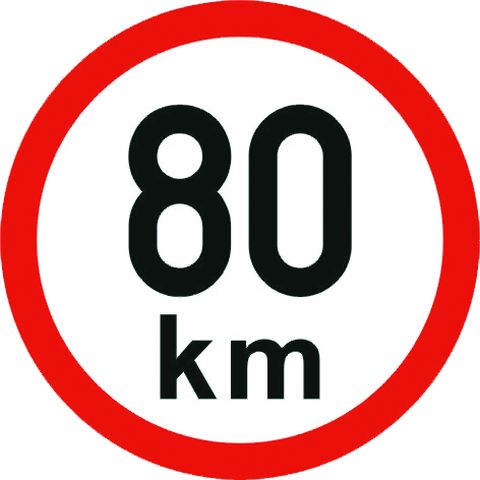 Samolepící štítek 80 km reflexní