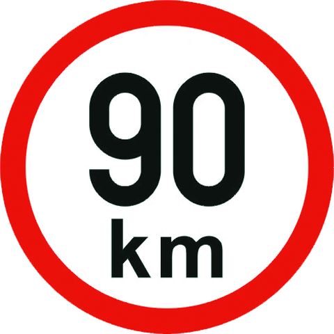 Samolepící štítek 90 km reflexní